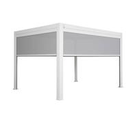 Pergola Bioclimatique blanche 300 x 400cm. aluminium à lames orientables + store 300cm + store 400cm