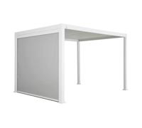 Pergola Bioclimatique blanche - Triomphe - 300x400cm. aluminium. à lames orientables + store 300cm