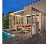 Pergola bioclimatique électrique 4x3 m Evora argile Hespéride