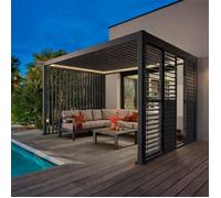 Pergola bioclimatique électrique 4x3 m Evora graphite Hespéride