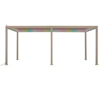 Pergola bioclimatique électrique EVORA Argile 6 x 3 m - Structure et lames doubles en aluminium Hespéride
