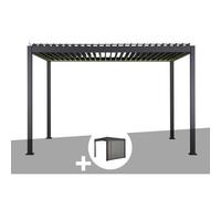 Pergola Bioclimatique Électrique Evora Graphite - 4 X 3 M + Store 4 M Graphite - Hespéride Multicolore