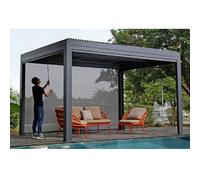 Pergola bioclimatique en aluminium 10x10 pieds, 1 mètre carré, prix, toit à persienne étanche, peut être retourné manuellement pour patio extérieur Consult before place