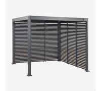 Pergola Bioclimatique En Aluminium Avec Lames Et Panneaux Latéraux Druvia Gris Graphite 3 X 3 M Gris