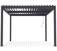 Habitat et Jardin – Pergola bioclimatique en aluminium Windsor – 3 x 4 m – Anthracite