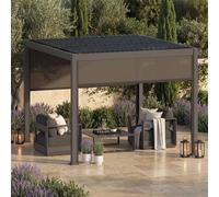 Pergola bioclimatique EVONIS Graphite 3 x m - Structure en aluminium et lames acier Hespéride