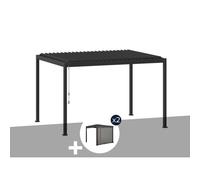Pergola Bioclimatique Evora Graphite - 4 X 3 M + 2 Stores 4 M - Hespéride Multicolore
