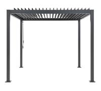 Pergola bioclimatique - GAYA - Structure en aluminium et en acier - Gris - 3 x 3 m