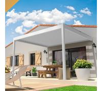 Pergola Bioclimatique Lolite 4,00x4,088 M Verin À Télécommande (Blanc) Blanc