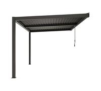 Pergola bioclimatique manuelle - adossée - aluminium thermolaqué - 3x4 m - Ximax