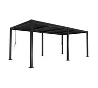 Pergola bioclimatique noir. aluminium et acier. 3x6m. lames orientables