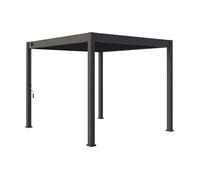 Pergola bioclimatique - OMBREA - Autoportante - 300x300xH.258cm - Lames doubles orientables - Anthracite