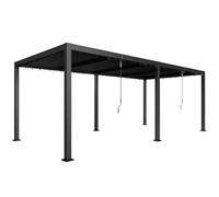Pergola Bioclimatique Outsunny 3x6m Gris Lames Orientables Aluminium Jardin