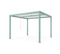 Rhodes pergola bioclimatique structure et lames orientables en aluminium vert 3x