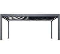 Pergola bioclimatique ROJAPLAST Prestige avec motorisation électrique et éclairage LED, 6 x 4 m, modèle autoportant