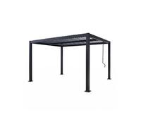 Rhodes pergola bioclimatique structure et lames orientables en aluminium noir 4x