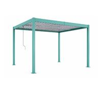 Concept Usine - Pergola bioclimatique Rhodes - Structure et lames orientables en aluminium 4x3m Vert