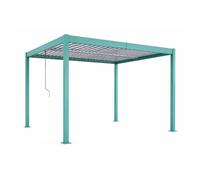 Pergola Bioclimatique Structure Et Lames Orientables En Aluminium Vert 4x3m Rhodes Vert