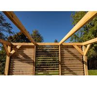 Habrita – Pergola auvent Veneto VT3431V en bois – autoportante manuelle – 3,40 x 3,12 m