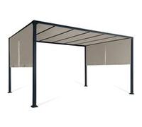 IDMARKET Pergola coulissante 2 pans 3x4 M belvédère de jardin toile taupe