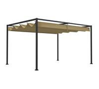 Pergola coulissante - Outsunny - 3 x 2 m - structure métal époxy anticorrosion - toile polyester haute densité 180 g/m² - kaki