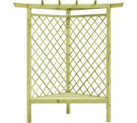 Pergola d'angle avec banc 130×130×197 cm Bois de pin imprégné