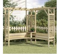 Pergola d'angle avec banc Bois de pin imprégné - Cadre durable - design élégant(16867)