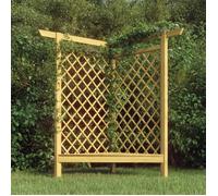 Pergola d'angle avec banc en bois de pin imprégné - AKOZON - 166x81x174 cm - Blanc