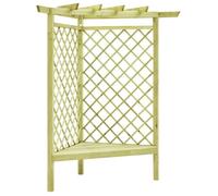 Pergola d'angle avec banc 130×130×197 cm Bois de pin imprégné