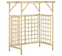 Pergola de jardin en bois de pin imprégné, 140 x 80 x 168 cm, pour 2 bacs | Bois de pin imprégné vert, résistant à la moisissure, treillis pour rampic, assemblage requis, 2 bacs