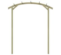 Pergola de jardin en bois de pin imprégné, 180 x 210 x 40 cm | Bois de pin massif, couleur vert, structure arquée, poteaux de 6 cm, plantes rampiques, espace salon, assemblage requis