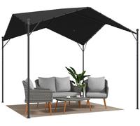 Pergola de jardin - Pavillon - 3 x 3 m - Toit en pente - UPF 30+ - Toit en polyester - Gris foncé