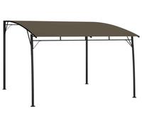 Pergola de jardin, tonnelle avec voile d'ombrage pour terrasse, protection UV, imperméable, pliable, structure en acier avec revêtement par poudre, couleur taupe, dimensions : 3 x 3 x 2,55 mètres