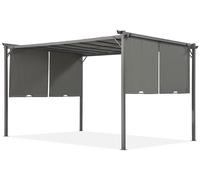 Pergola de terrasse anthracite Seville 3x4 m avec moustiquaire Garden Point