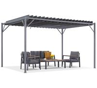 Pergola de terrasse Anthracite Tasos 3x6m avec moustiquaire Garden Point