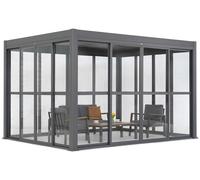 Pergola de terrasse autoportante Lagos 3x4 avec porte à quatre côtés Garden Point anthracite