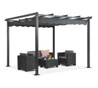 Pergola de terrasse autoportante Tenerife 3 x 3m gris Garden Point
