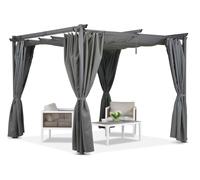 Pergola de terrasse avec rideaux anthracite La Palma 3x3 Garden Point