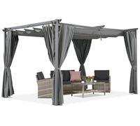 Pergola de terrasse avec rideaux anthracite La Palma 3x4 Garden Point