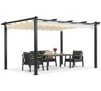 Pergola de terrasse Barbados 3x4 m Garden Point anthracite beige