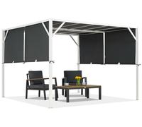 Pergola de terrasse en métal Santorini 3 x 3 m blanc-anthracite Garden Point