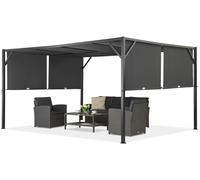 Pergola de terrasse en métal Santorini 3 x 4m anthracite Garden Point