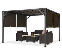 Pergola de terrasse en métal Santorini 3 x 4m marron Garden Point