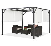 Pergola de terrasse Santorini 3 x 3 m en métal anthracite/blanc Garden Point