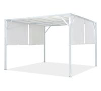 Pergola de terrasse Santorini 3 x 3 m en métal blanc Garden Point