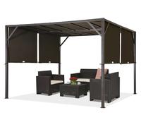 Pergola de terrasse Santorini 3 x 3 m en métal marron Garden Point