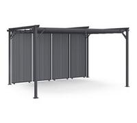 IDMARKET Pergola édition collector persiennes verticales toit rétractable 3x4 M 4 pans modulables gris anthracite