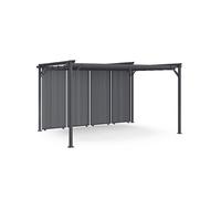 IDMARKET Pergola édition collector persiennes verticales toit rétractable 3x4 M 4 pans modulables gris anthracite