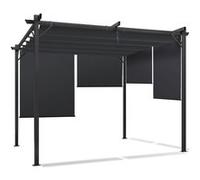 Pergola édition spéciale toit rétractable 3x3 M et 4 stores gris anthracite G