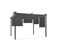 IDMarket – Pergola édition spéciale Toit rétractable 3x4 m 4 stores gris anthracite